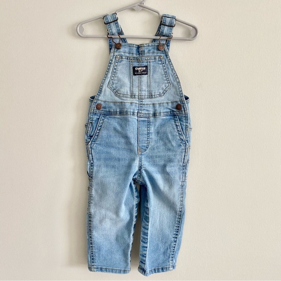 OshKosh Baby Denim Overalls Size 18 Months - Picture 1 of 4